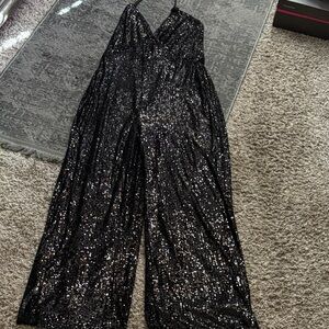 Gianni Bini Black Sequin Jumpsuit